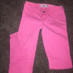 Neon pink Hollister low rise pants